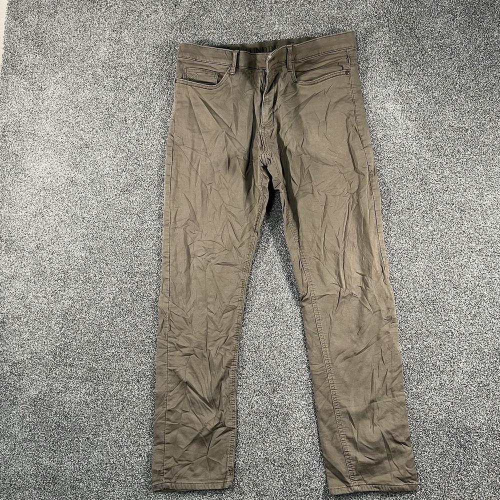 English Laundry Mens 34x30 Brown Stretch Straight Leg Casual Pants Chino